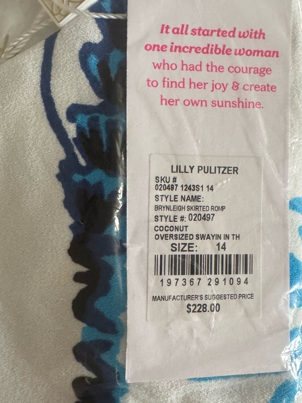 NWT Lilly Pulitzer 14 Brynleigh Skirted Romper “Coconut Swayin In The Breeze” - Picture 8 of 9